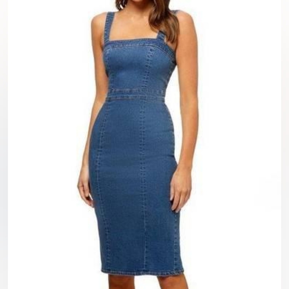 Kookai Australia Casella midi lentgth denim dress EUC size 6 - Picture 3 of 15